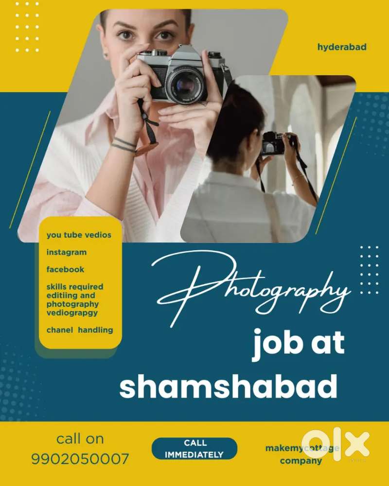 We hiring photographers for YouTube chanels at shamshabad