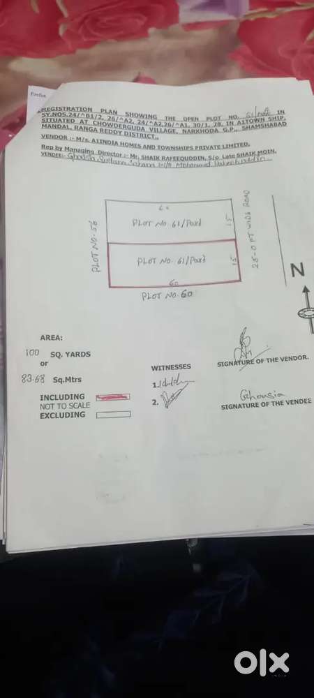 Chance plot for sale 200gaz at shamshabaad