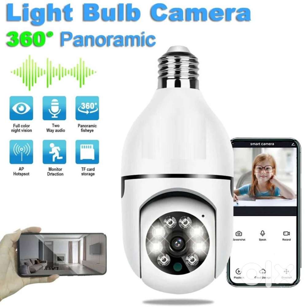 360 Degree Light Bulb CCTV camera with wifi