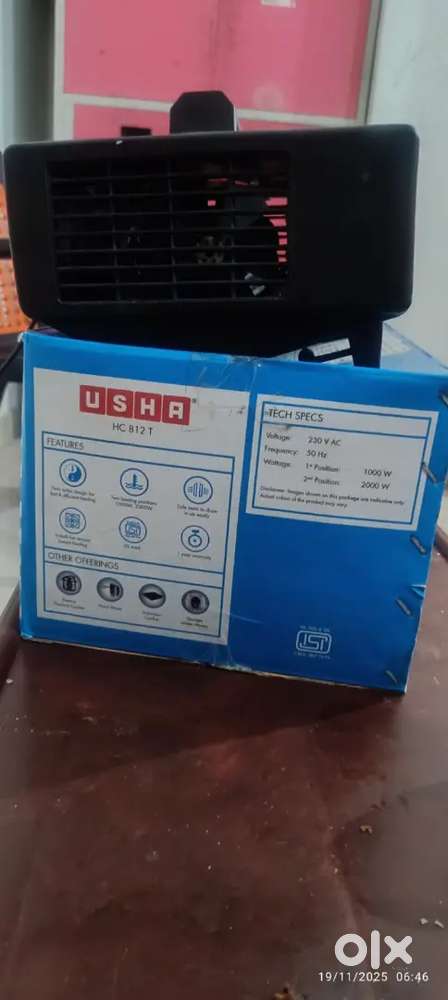 Fan room heater,( brand - usha) new h.