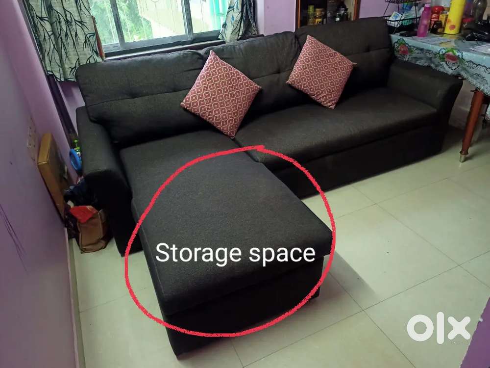 Sofa cum bed with hydraulic storage