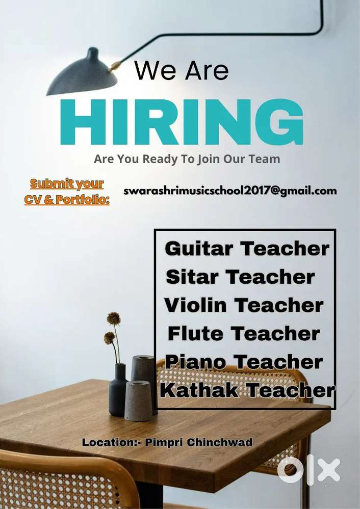 Music Teachers required at our Music Academy