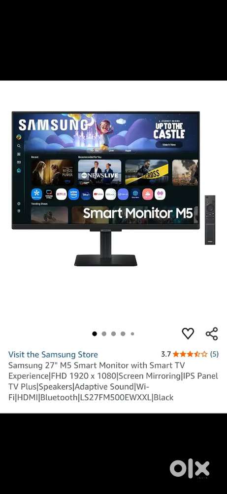 Samsung M5 27 inch monitor and TV with 2 years onsite warranty