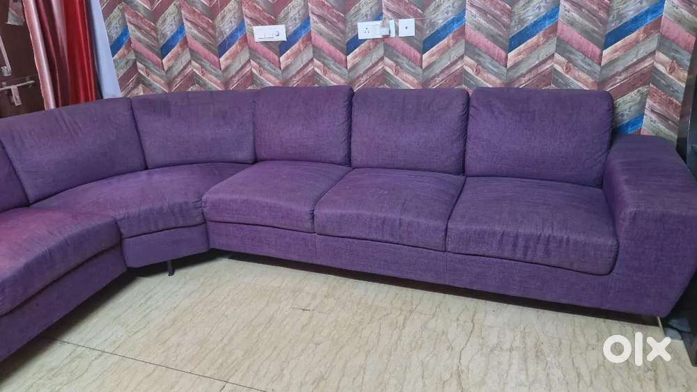 Sofa with showcase purple color