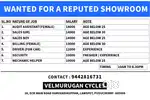 STAFF WANTED FOR A REPUTED SHOWROOM