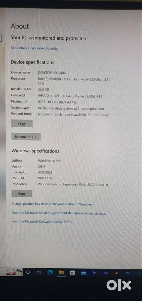 WINDOWS 10 INSTALLED  XEON 6CORE PROCESSOR 12THREADS  RAM 32GB HDD 1TB