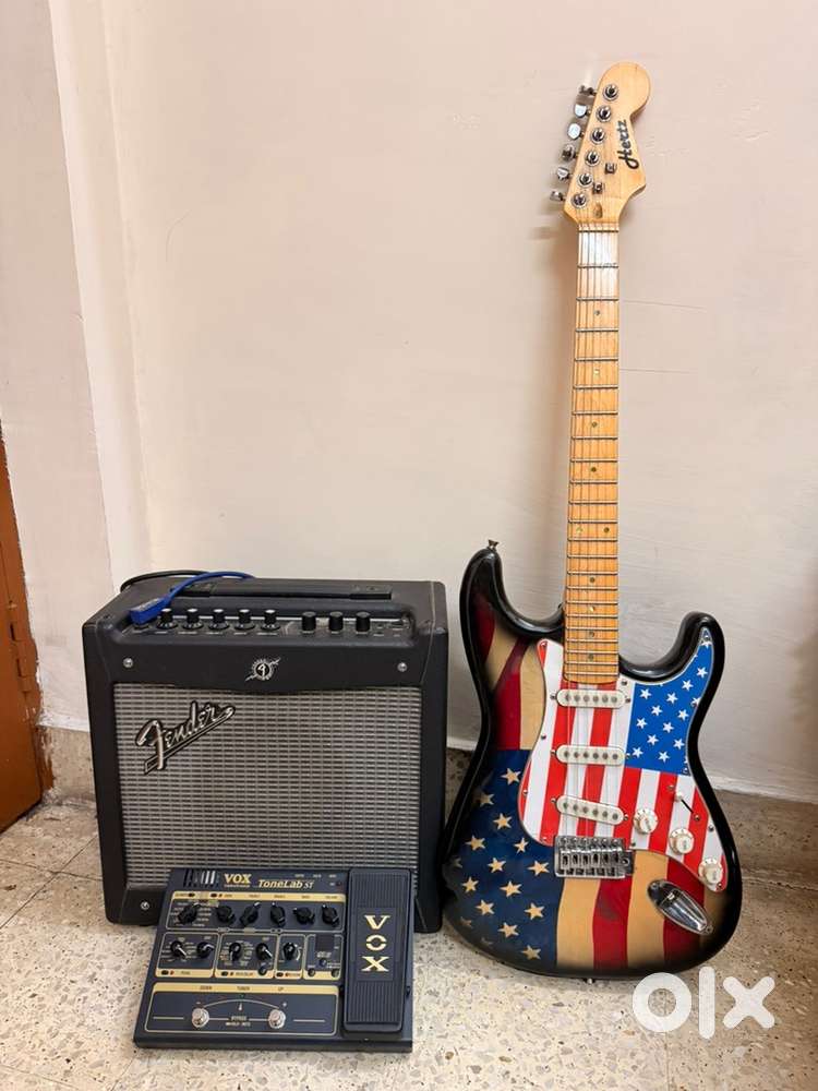 Electric Guitar with Fender Amplifier and VOX Guitar Processor