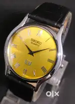 VINTAGE SEIKO SLIM SQ QUARTZ CIRCULAR ROMAN NUMBER JAPAN MADE WATCH