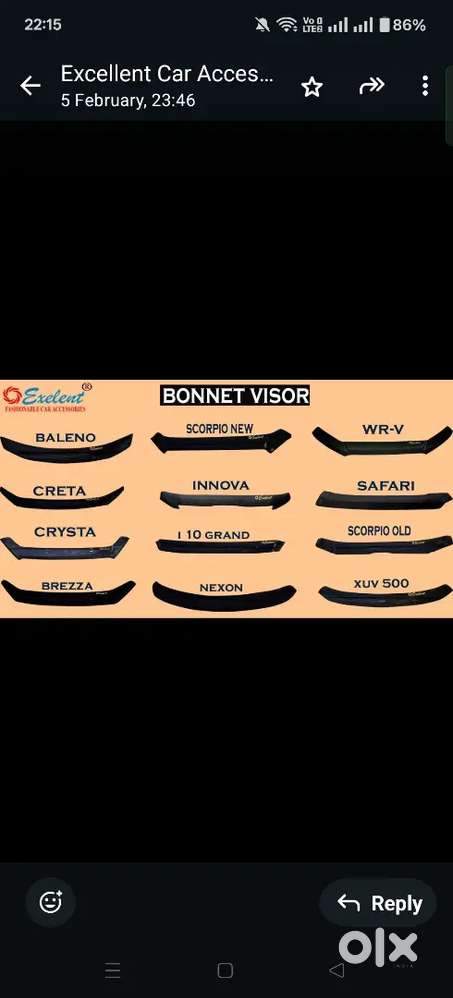 All suv bonnet visor abs plastic unbreakable
