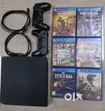 PS4 SLIM 1TB Dual Controlers with 6 best games