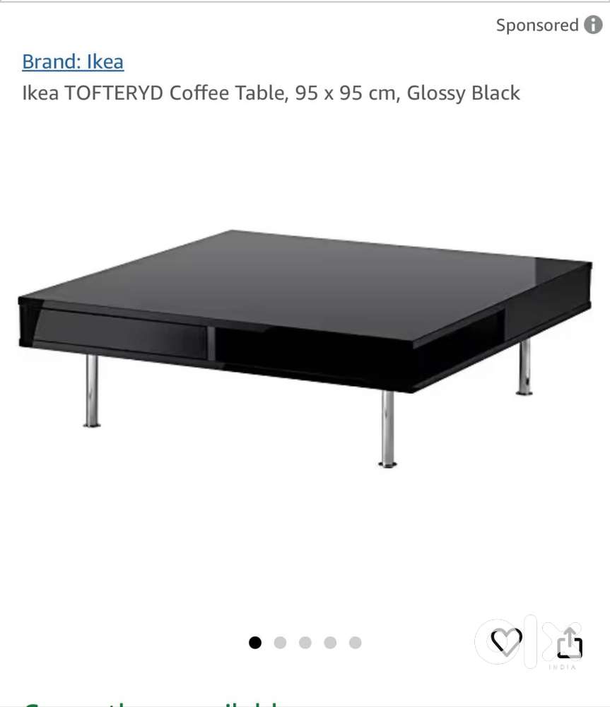 IKEA TOFTERYD Coffee table -glossy black(95*95 cm)