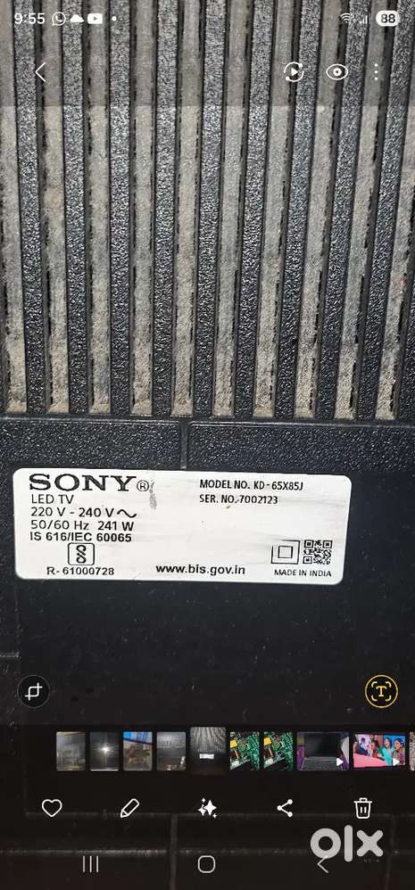 Sony 65 inch TV, kd65x85j