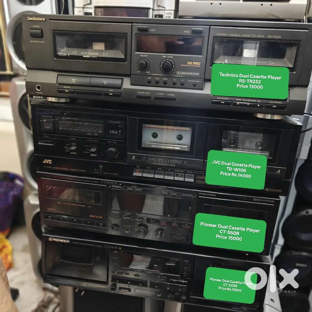 Technics, Pioneer, JVC, Sony, Sansui Dual Casette Player & Amplifier