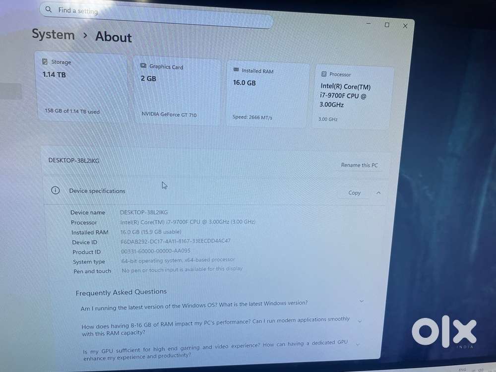 Hp desktop for sale