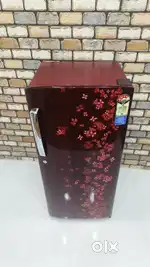 Samsung fridge works without stabilizer red colour flower design.