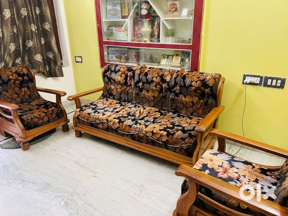 Teak Wood 3 Seater Sofa Set