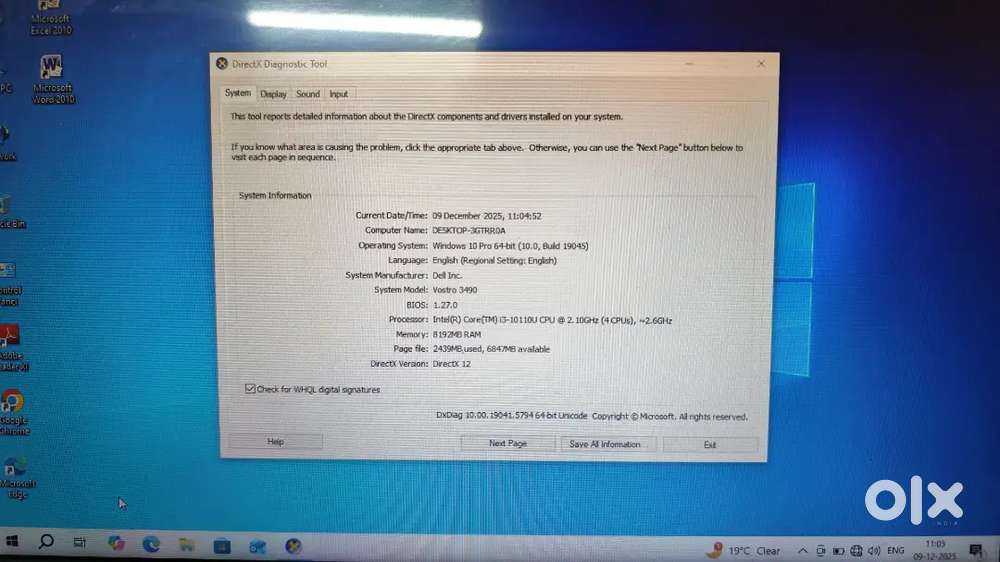 Dell..i3 10 GEN ..500GB. SSD..8GB RAM