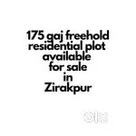 175 gaj freehold residential plot available for sale in Zirakpur