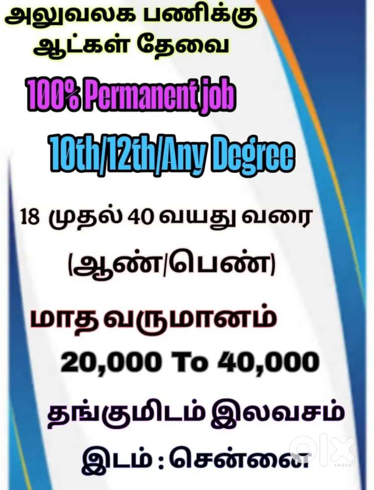 PERMANENT JOB VECANCY AVAILABLE