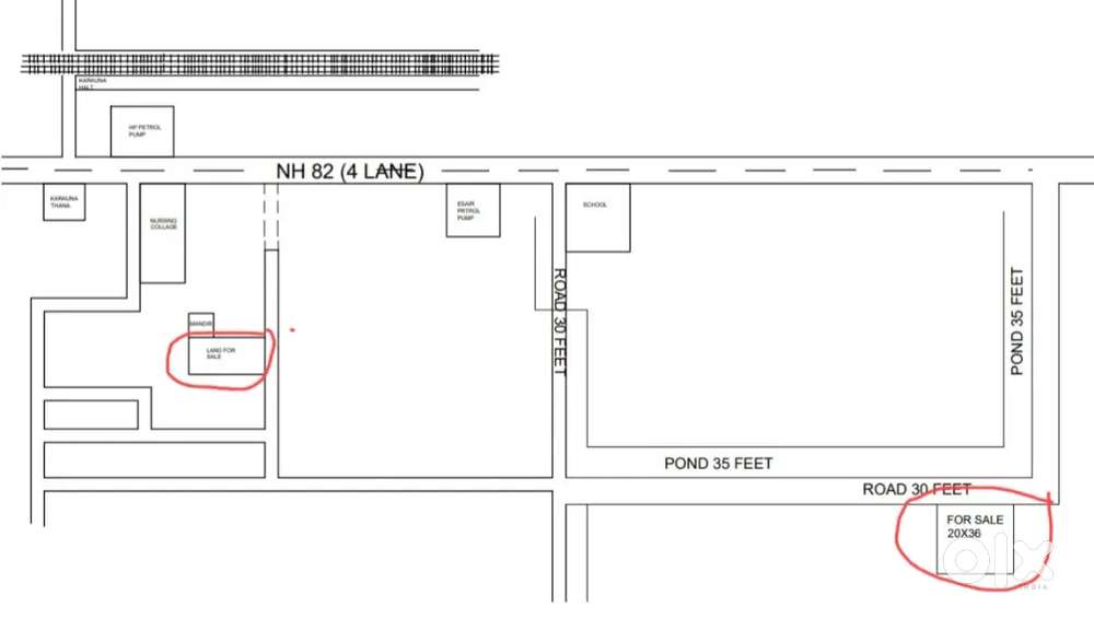 Land for sale near NH 83 in Jehanabad