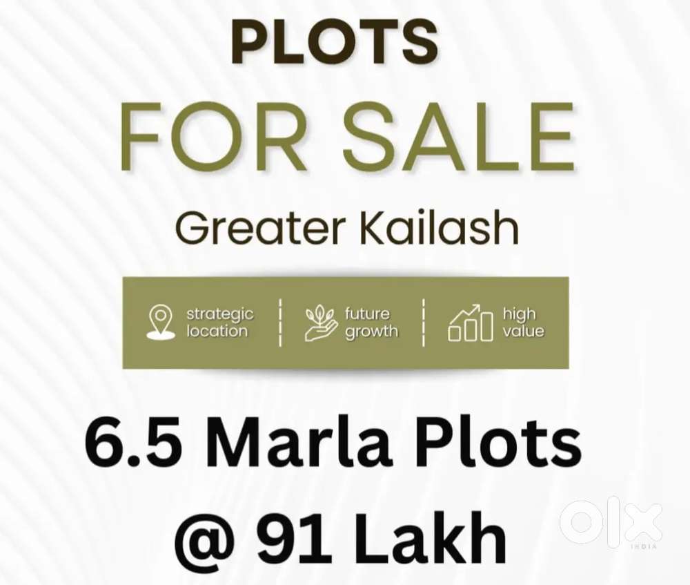 6.75 marla plot Greater kailash 25 ft road