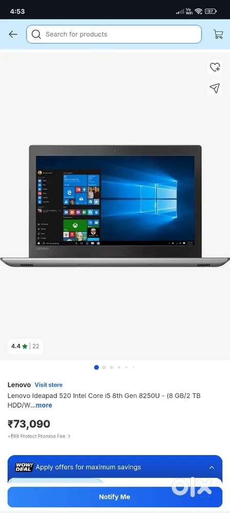 Lenovo ideapad 520 (8 ram/2tb hdd/128 gb ssd)