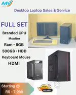 i3-monitor-)i5-ssd-256(8gb ram^500GB hard disk-computer-cpu/warranty