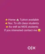 Home tuition available