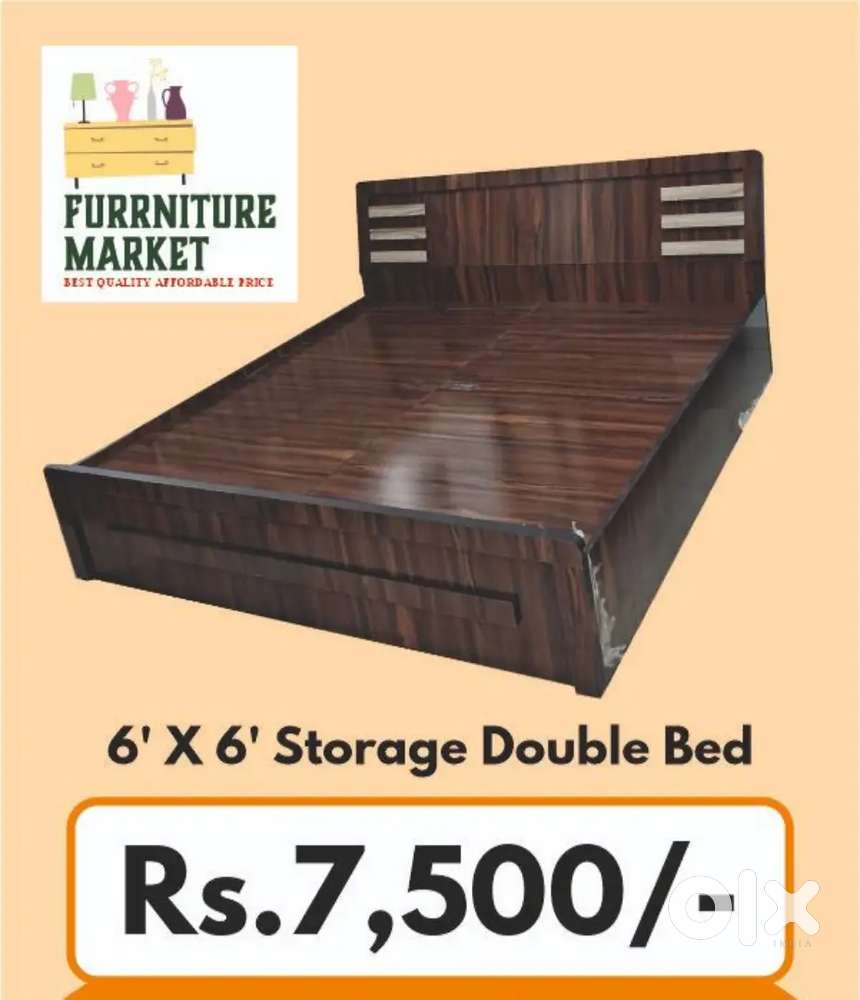 Sirf 7500 mein storage double bed
