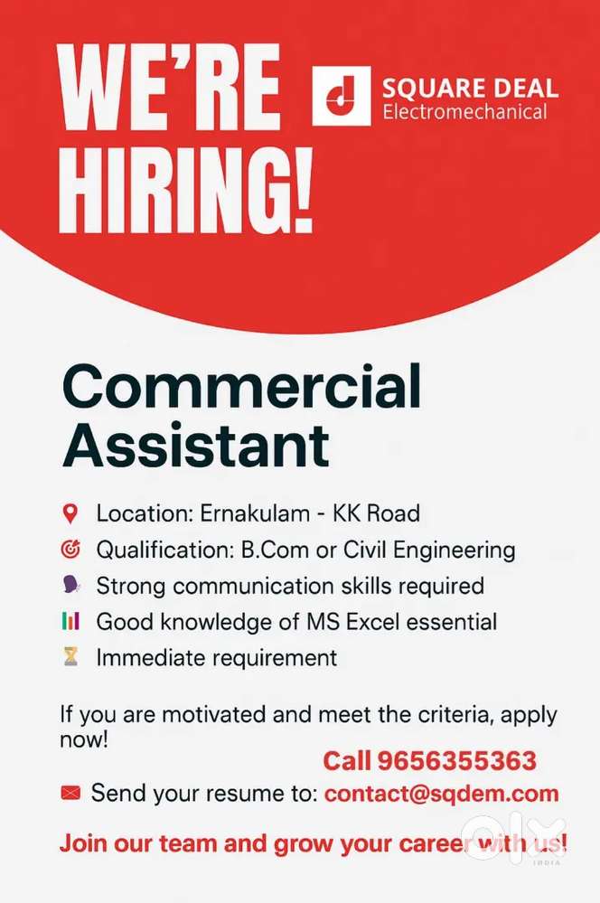 We are hiring commercial assistant