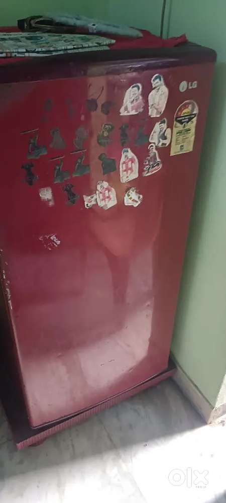 Red fridge