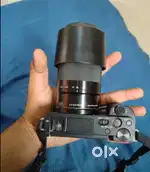 Sony camera with memory card, bag , etc