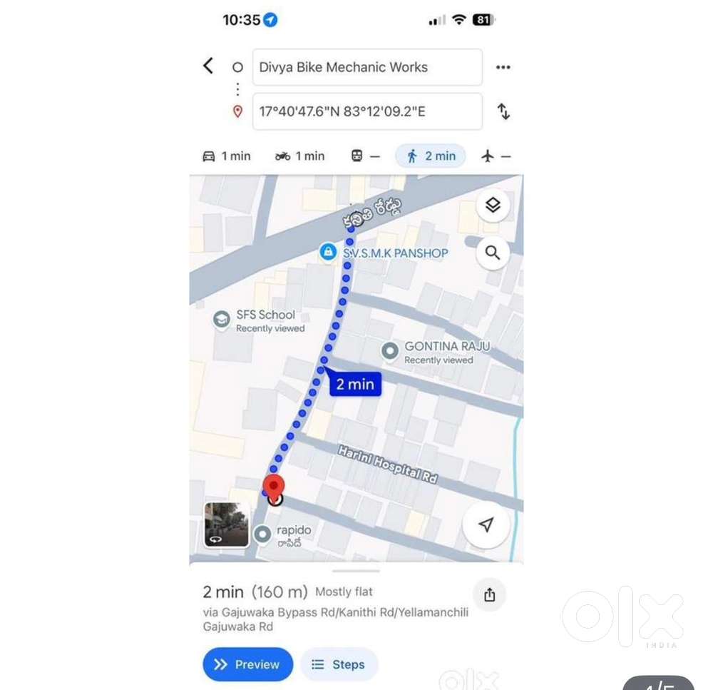 150 meters from Kanithi road near SFS school