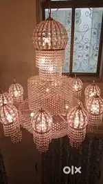 Two Luxury Italian Gold-Plated Chandeliers – Mint Condition