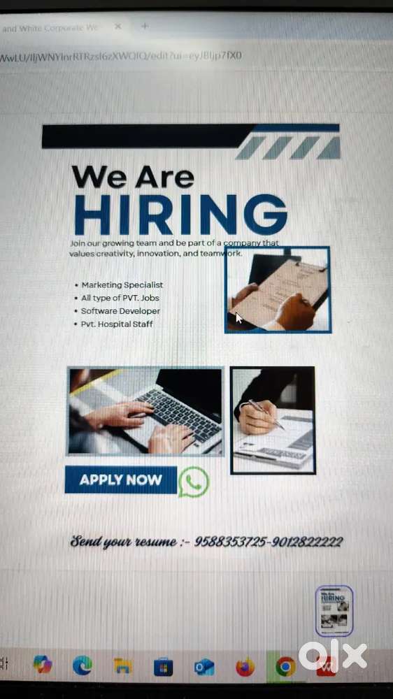 Job for receptionist in office