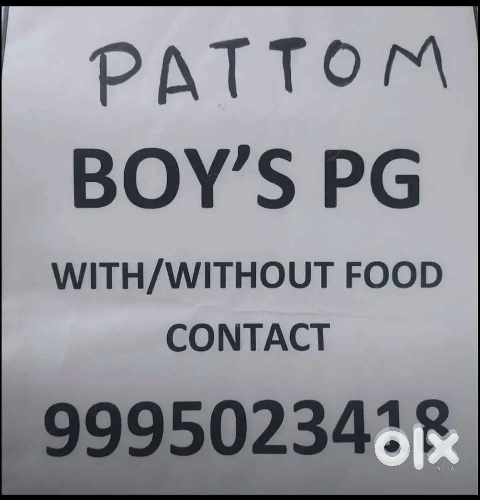 Boy's pg at Pattom, bath attached room available.