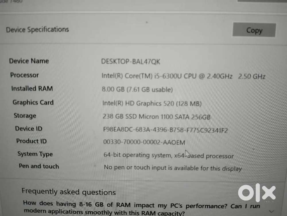 Dell latitude 7480 Laptop For sell in new condition best performance