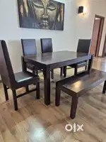 Solid wood 6 seater dining table