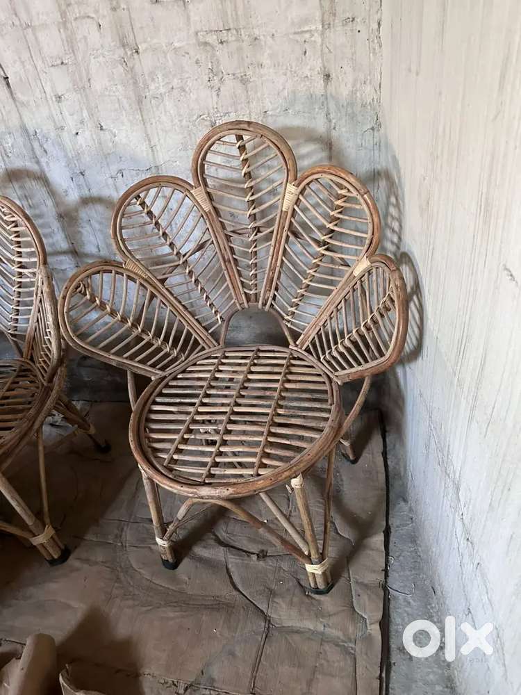 Cane chair cane furniture set bamboo mudha furniture basket iron stool
