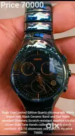 Rado True Limited Edition Quartz chronograph  Men's Watch with Black