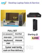 Branded CPU - i5Process  Ram - 8GB DDR3  Hard Disk - 500GB  All Basi