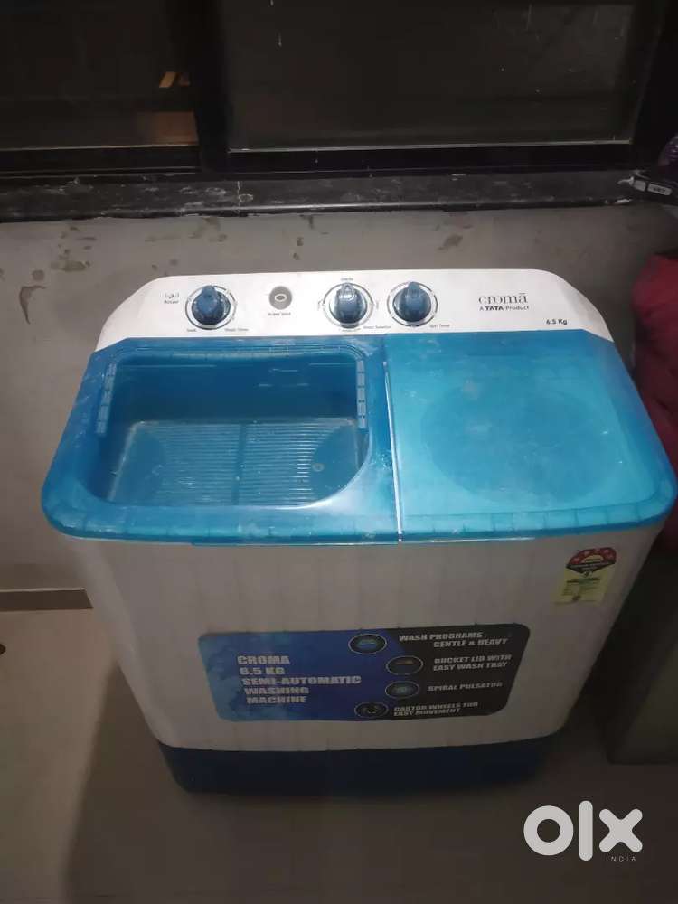Washing machine semi automatic, 6.5 kg load capacity, top load, croma