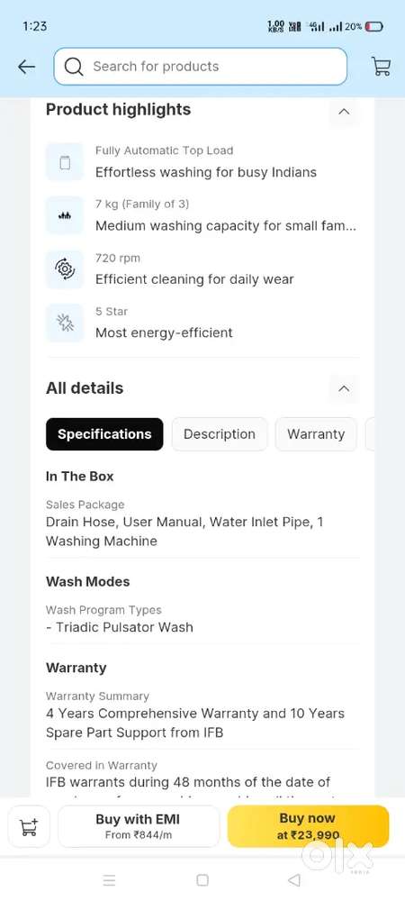 IFB washing machine low price