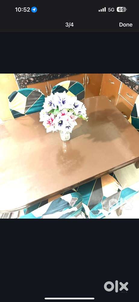 Sheesham wood dining table with 6 chairs