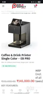 Coffee photo printing machine