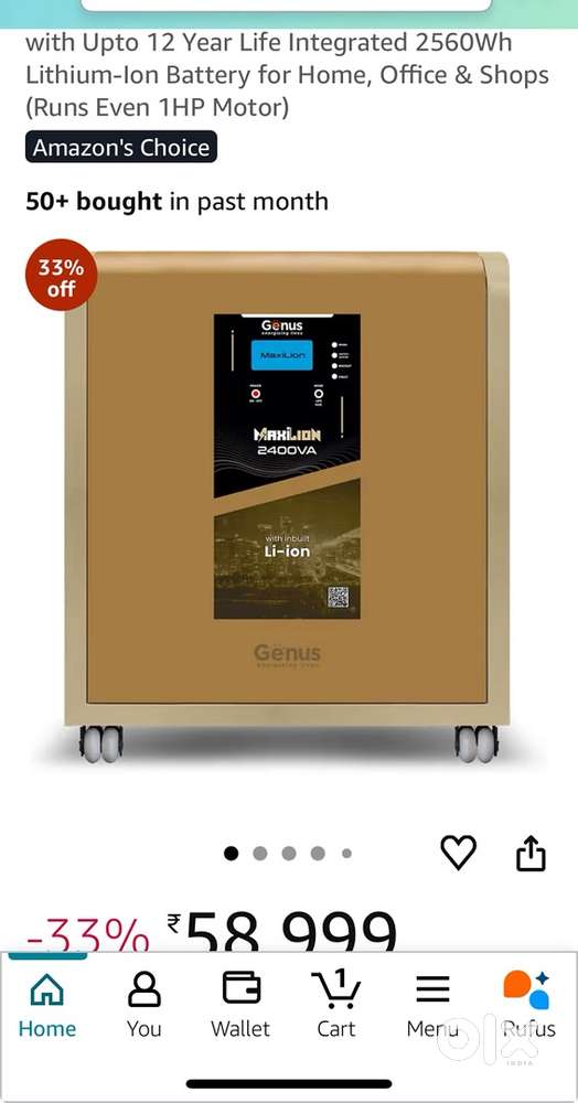 Genus 2.4kva lithium inverter