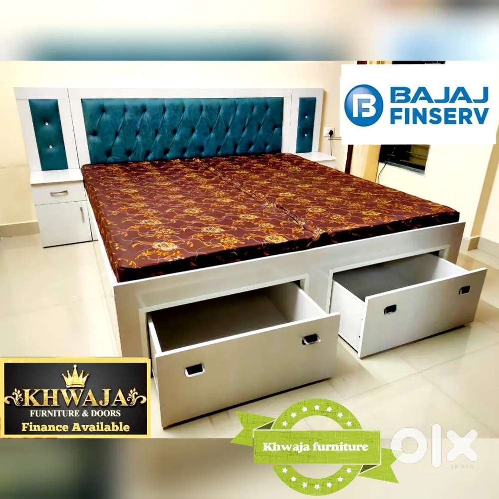 Khwaja Furniture. King size superb luxury bed. Bajaj finance available