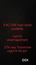 Train Ticket Hyd to vskp