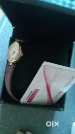 titan leather wrist watch and fast track gold plated watch