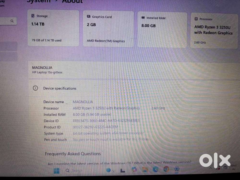 HP 8GB-RAM  1.2TB-HARDDISK  15.6inch laptop